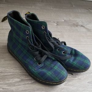 Dr Martens plaid canvas high top